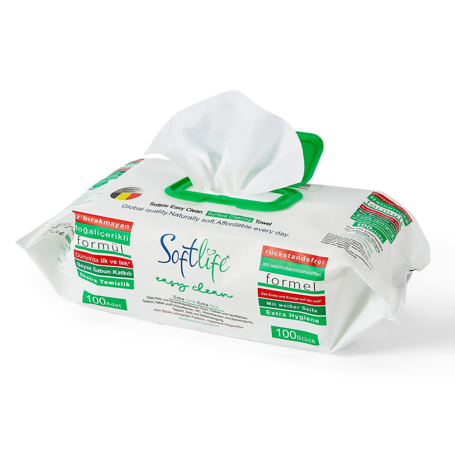 Surface Cleaning Wipes with White Soap