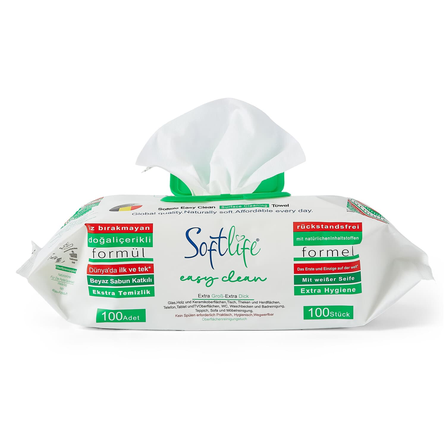 Surface Cleaning Wipes with White Soap